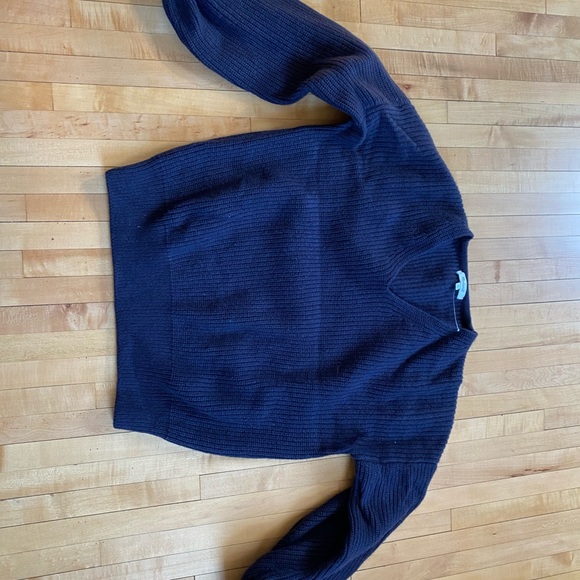 Madewell Thornton Balloon Sleeve Sweater Navy Blue - Picture 3 of 7